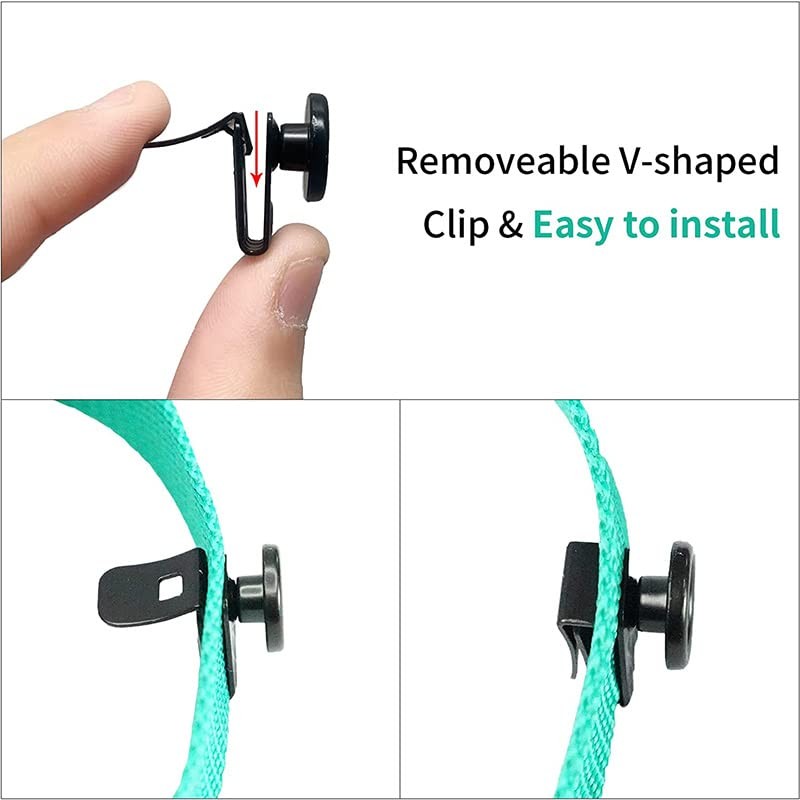 Wixine 10Pcs No-Sew EZ-Buttons Movable No Sew Button End Brace Clips (Black)