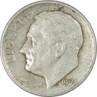 1954 D Roosevelt Dime Circulated Silver 10c Coin Collectible