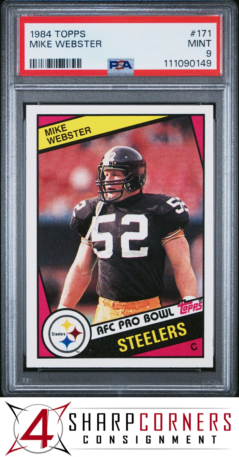 1984 TOPPS #171 MIKE WEBSTER STEELERS HOF PSA 9