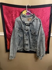 Levis Mens Blue Solid Denim Jacket XL Button ...
