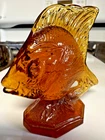 Fenton Glass Fish Sunfish Angel Fish Brown Ex Condition Rare - Very Cool