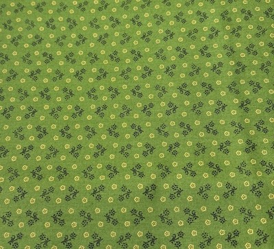 Jo Morton Andover Green Cotton Fabric 10''x40'' Floral Print Quilting Material