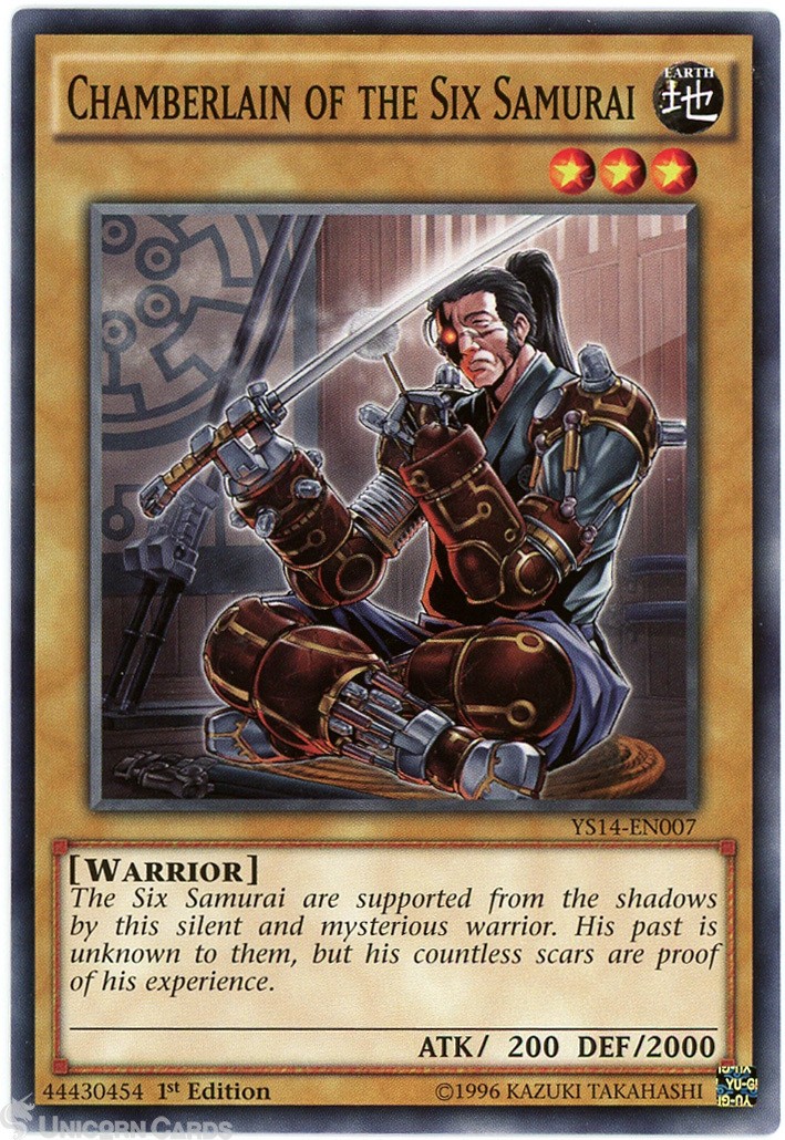 YS14-EN007 Chamberlain of the Six Samurai 1st Edition Mint YuGiOh Card
