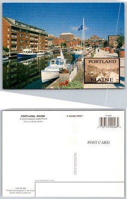 Portland Maine Waterfront Scenic Boats Harbor View Postcard John Hinde Curteich