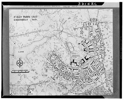 Greenbelt Maryland 1936 First Town Unit Map New Deal Planned Community