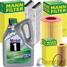 MANN INSPEKTIONSPAKET+MOBIL1 5W-30 MOTORÖL passend für 2.0 TFSI AUDI A6 C6 4F2/5