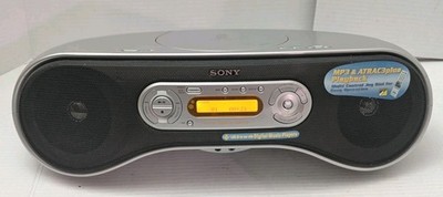 Sony ZS-SN10 Personal Audio System Silver CD Player MP3 Radio Boombox Mega Bass