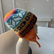 100 Wool Peru Peruvian Alpaca Trendy Handmade Soft Knit Chullo Beanie Hat