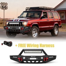 Offroad For Jeep Cherokee Xj 1984-2001 Front Bumper Wwinch Plate Led Lights Offroad For Jeep Cherokee Xj 1984-2001 Front Bumper Wwinch Plate Led Lights