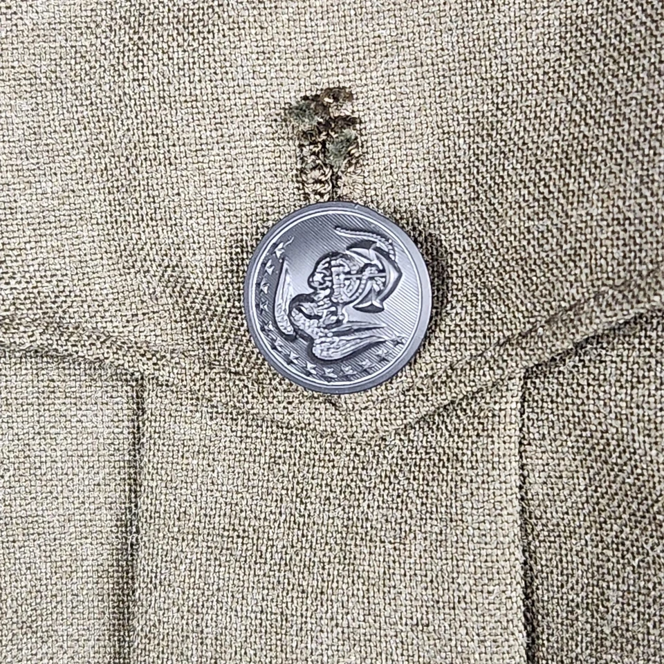 Abrigo de Servicio USMC De Colección Para Hombres Medio Tropical Verde MC 2241 Chaqueta Militar Años 80 Foto 4 de 4