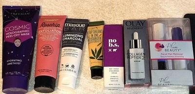 Beauty Products Facial/Skin Care Lot of 7 Items Peel Masks/Hair Remover/Etc NEW