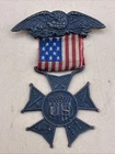 Civil War Union Army Veteran Metal Membership Badge  Original
