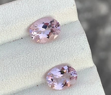 VVS 2,08 CT Natürlicher Morganit Paar Edelstein Ovalschliff aus Nigeria