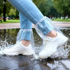 15 Pairs Shoe Covers Disposable Waterproof  Non-Slip Plastic Rain Boot Covers