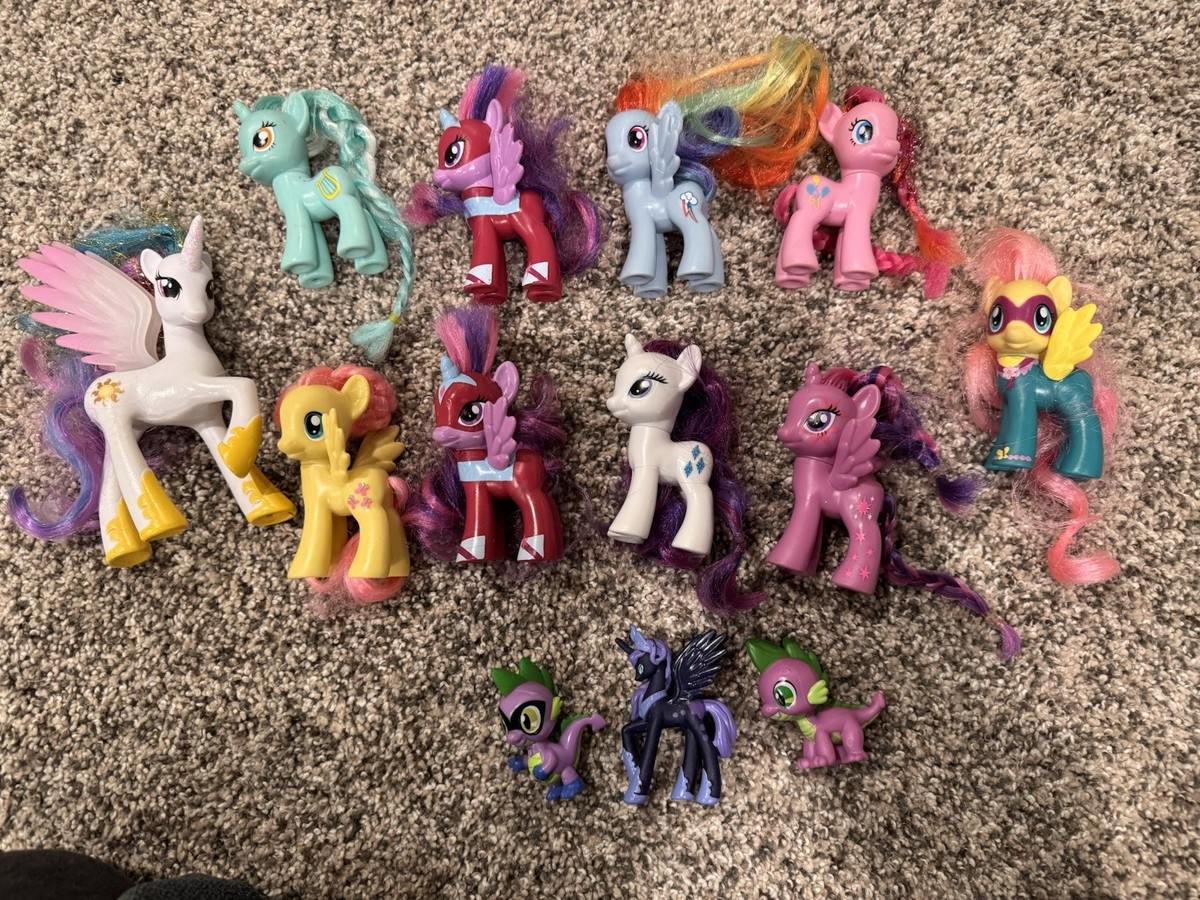 Hasbro G4 My Little Pony Lot of 13 Ponies Brushables Rainbow Dash