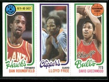 1980-81 Topps Dan Roundfield, Lloyd Free, David Greenwood #3-218-42