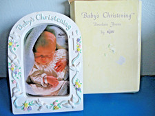 Baby's Christening Picture Frame 4x6 Unisex Doves floral by Russ note spot Y7
