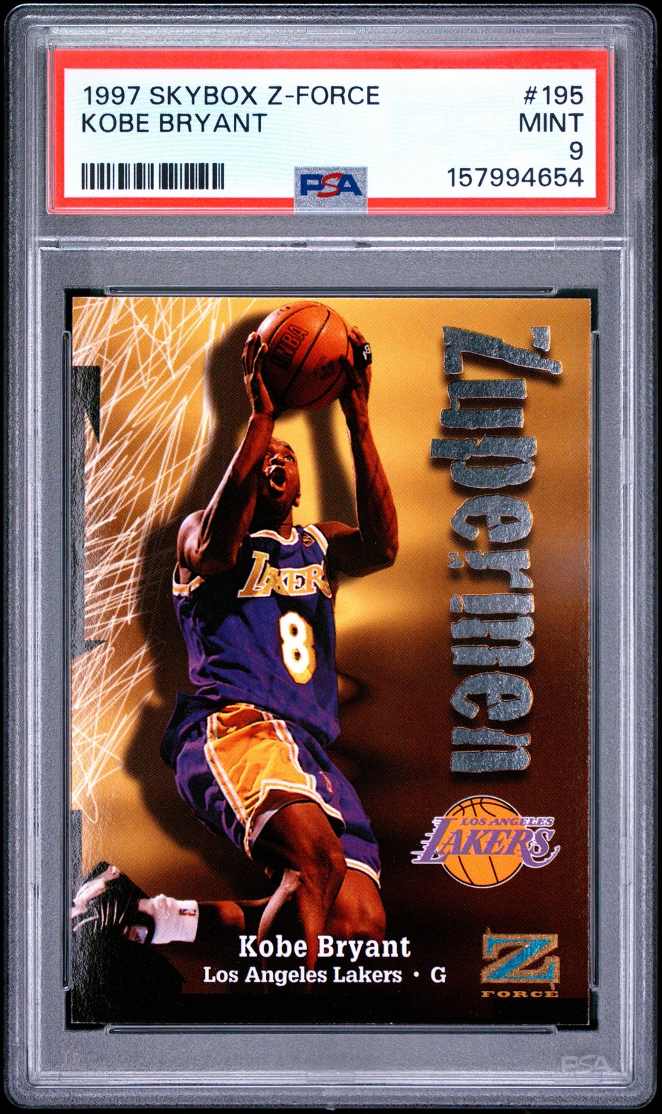 1997 SKYBOX Z-FORCE #195 KOBE BRYANT PSA 9