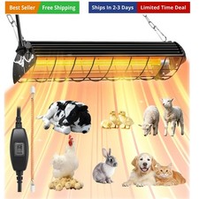 Chicken Coop Heater 400W Adjustable Heat Lamp Extended Large Brooder Heater f...