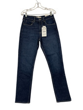 Zara Womens Slim Jeans EU 36 US 4 Blue Denim Straight High Rise 6840/264 NWT
