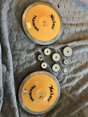 2-Nelco ADJUSTABLE WEIGHT PRACTICE DISCUS 1.6k Size Adjustable From 1.45- 1.8k.