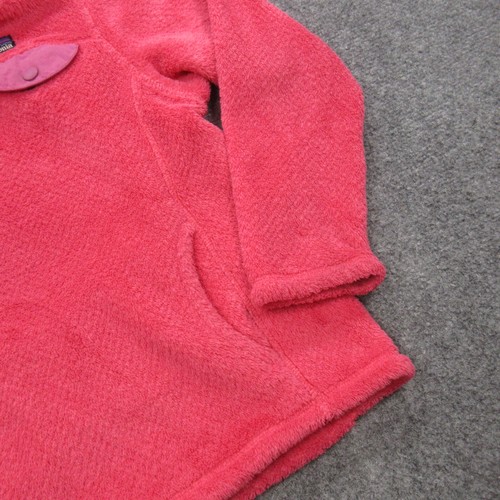 Patagonia Pullover Sweater Girls Small 8 Fleece Snap-T Retro Outdoors Thumbholes - Picture 3 of 14