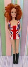 Ginger Spice Barbie Doll Union Jack Dress Geri Halliwell 90s Spice Girls Toy