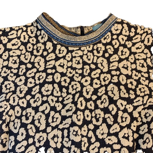 Neu mit Etikett J. McLaughlin Kyrie dunkelblau Geo Gepardenmuster knielanges Kleid Größe 14 - Bild 6 von 19