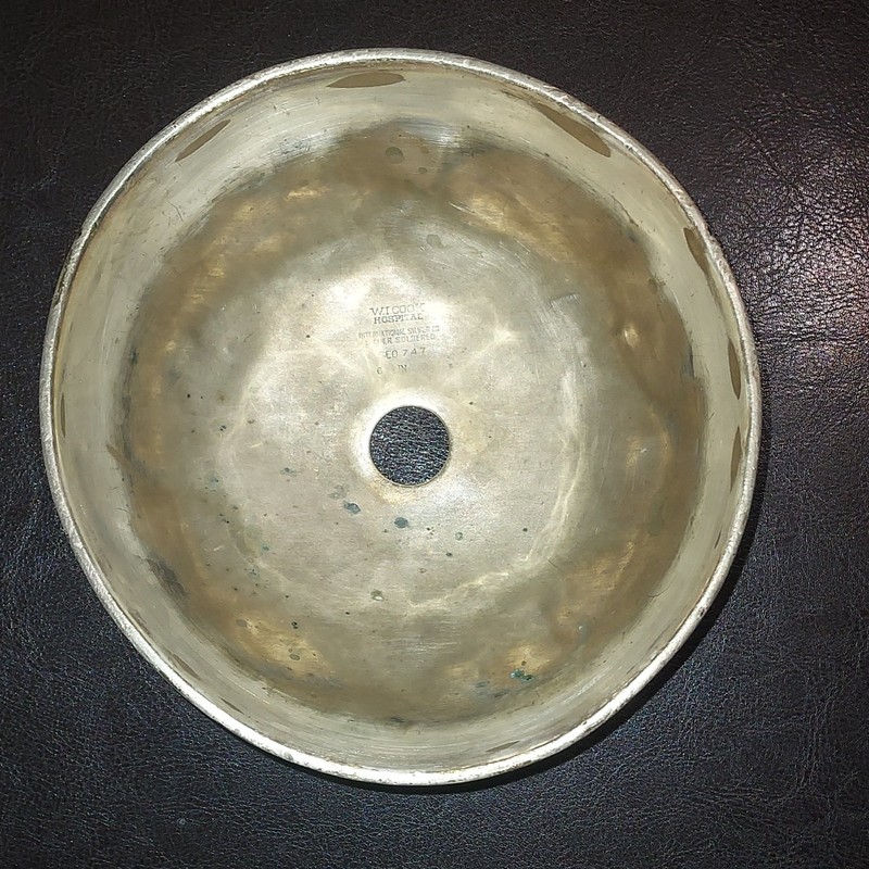 Intl. Silver Co. Silver plate Bowl 6 in. SEO-747 marked  W.I. Cook Hospital