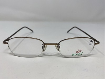 Via Roma VR513 MATTE BROWN 48-18-140 Metal Half Rim Eyeglasses Frame YG52
