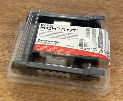 Evolis High Trust Black Monochrome Ribbon - 2000 Prints Roll RCT023NAA