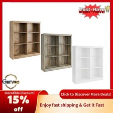 3-Tier 6-Cube Bookshelf 53" Tall Open Cubby Organizer for Home Office