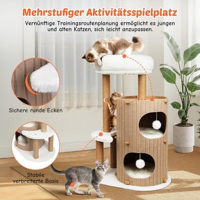 Katzenbaum XXL Hochwertiger Kratzbaum mit Schlafhaus Sisal-B-Ware | eBay.de