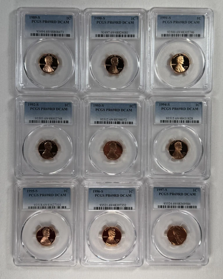 1989 - 2008 S Proof Graded PCGS PR69RD DCam Lincoln Cent Penny 20 Coin Set NFC - Image 3 of 4