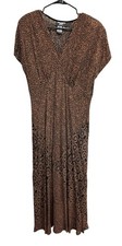 Saint Tropez West Geometric Print Short Sleeve Maxi Dress Sz 14 Black Whimsigoth