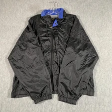 Vintage OshKosh B'gosh Jacket Mens XL Black Windbreaker Full Zip Hooded 90s