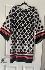Women’s Enfocus Studio Geometric Black/White With A Pop Of Melon Size 12 0022