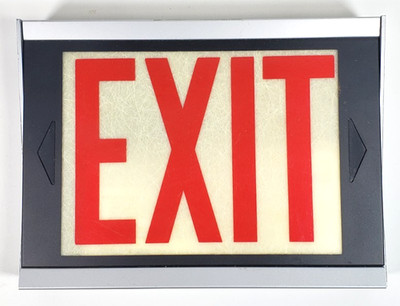 Vintage Llighted Exit Sign Emergency  *Unused??  Rare Find  ITT Indoor Lighting
