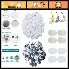 500 Sets 32mm Blank Pin Back Buttons for Button Maker, Round Badge Supplies, Met