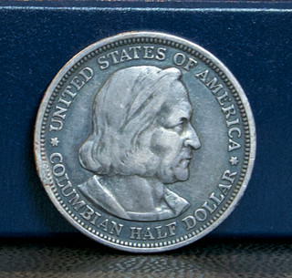 1893 Columbian Exposition Commemorative Silver Half Dollar Dark Toning
