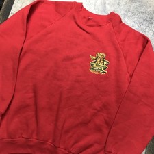 Vintage Fruit Of The Loom FOTL Red Sweatshirt - Made In USA - Size Large 1988