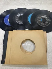 Greek Vinyl Record Mixed With Vintage Sleeve 45 RPM RCA Nina Parlophone Lot Of 4