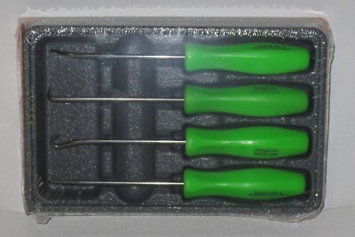 Snap-on 4 PC Mini Handle Awl Hook & Pick Set Green ASA204BG for