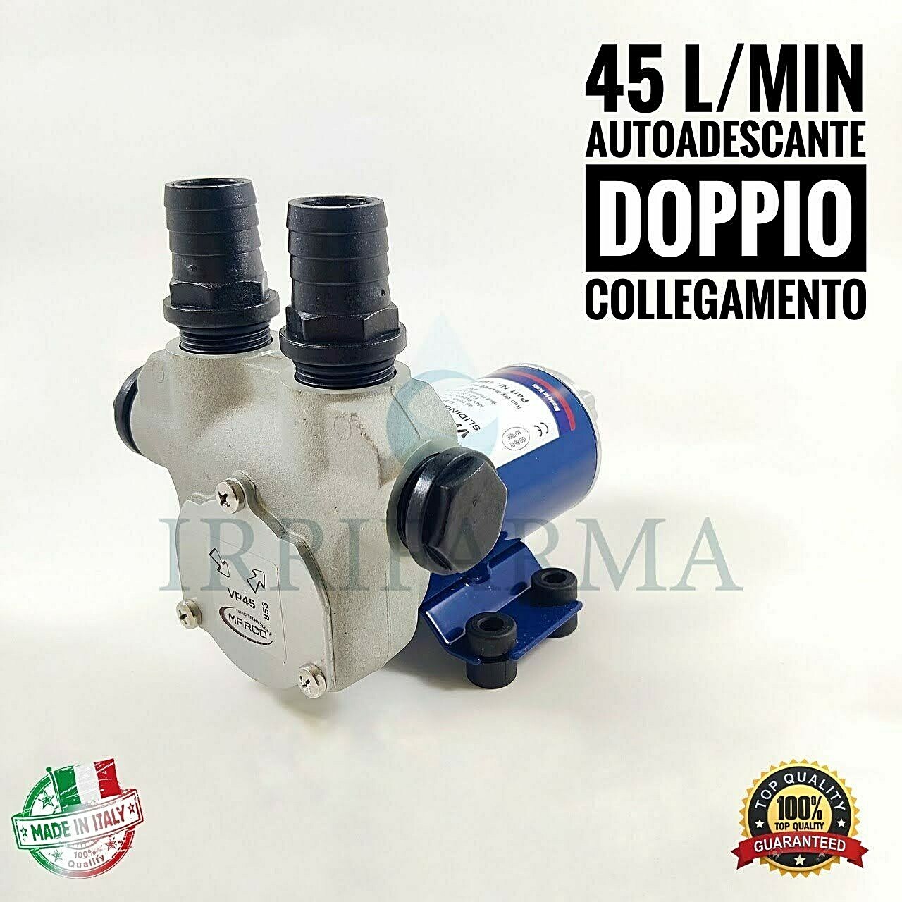 Pompa Travaso Gasolio Autoadescante 12v VP45N 45l/min Auto Adescante Barca MARCO