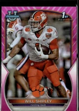2022 Bowman University Chrome #73 Will Shipley Pink Refractor Clemson Tigers 1st