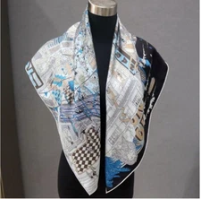 Pure 18 Momme Twill Silk Wrap Scarf Bandanna boulevard Square Shawl 35’’new