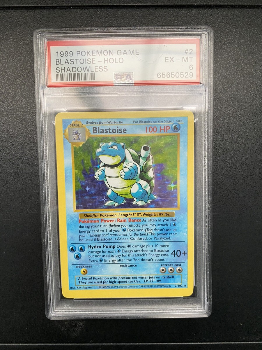 Pokémon Shadowless Blastoise PSA 6 Excellent - MT Holo 1999