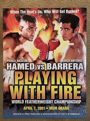 Naseem Hamed-Marco Antonio Barrera Official On-Site Poster 2001 23x30