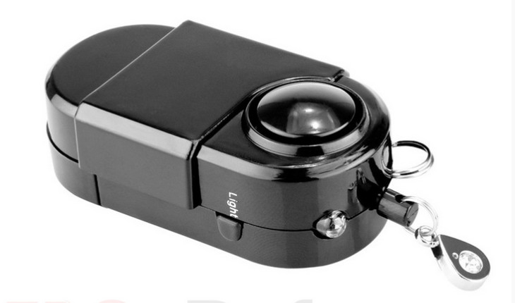 Alarme anti intrusion autonome avec clip ceinture et cordon de sécurité pour porte en ABS