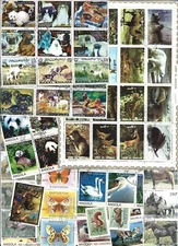 Animals 100 Different Stamps Used